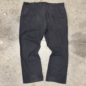 Dickies Men's Black Straight Jeans 44x30 Cotton Baggy Loose Fit Y2K